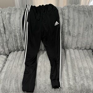 adidas Black Jogger Sweatpants with White Side Stripes